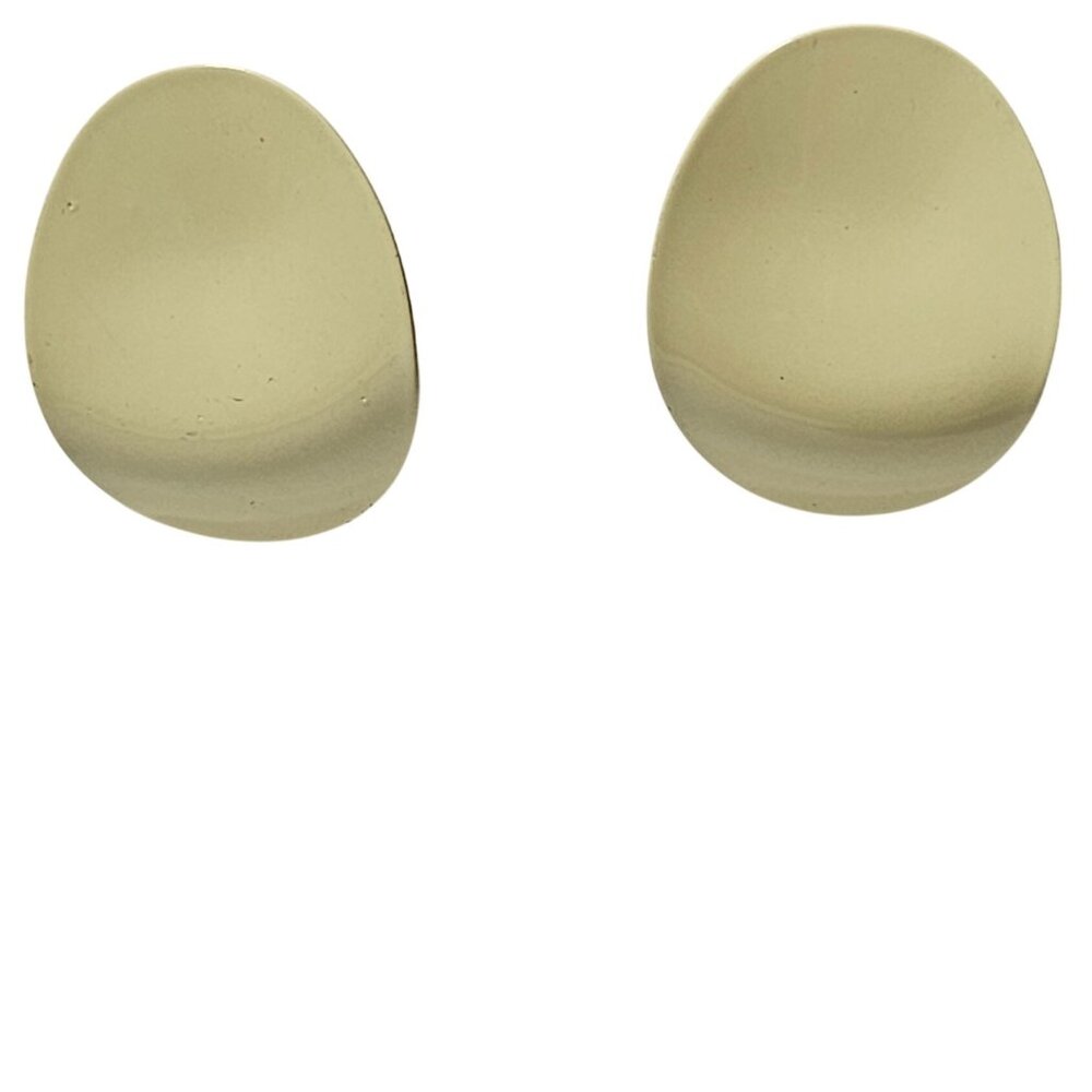 Vintage Cream Oval Earrings Retro 50s 60s Fashion Jewelry Women